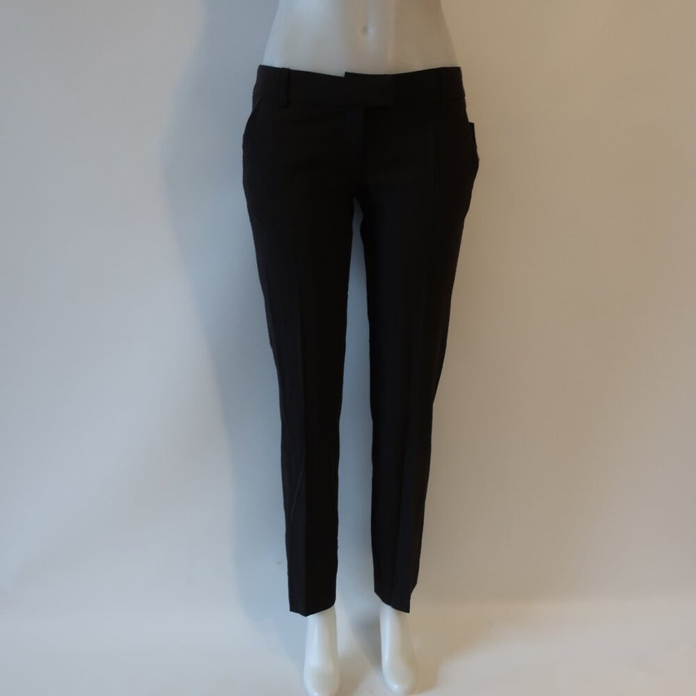 NWT Womens CREME Paris Brown Pinstriped Hipster Cigarette Leg Pants 8